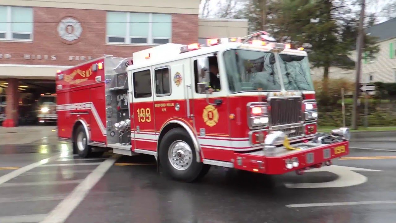 Bedford Hills FD Engine 199 + Tower Ladder 57 + Engine 198 + Rescue 10 Responding