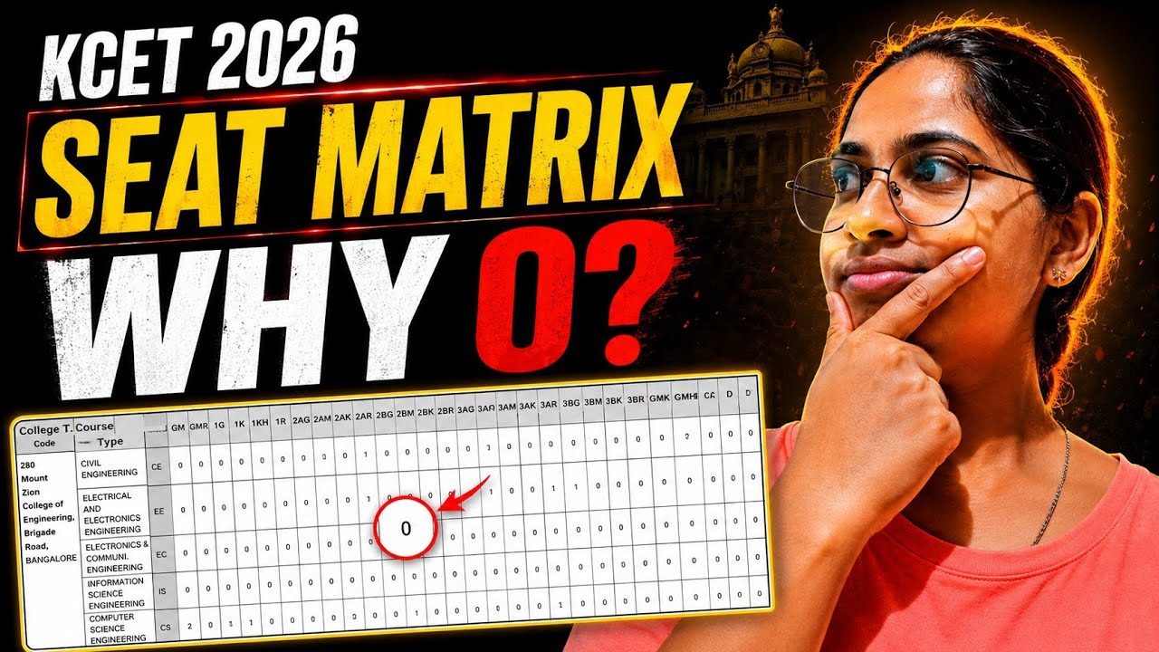 KCET 2026 Seat Matrix Explained🤫| Why 0 Seats?🤔