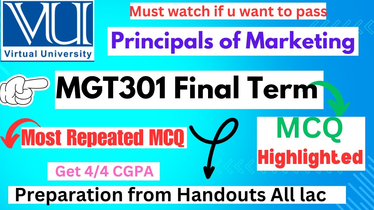 MGT301 Final Term preparation || mgt301 final term Most IMPORTANT MCQ from Handouts || Helper0711