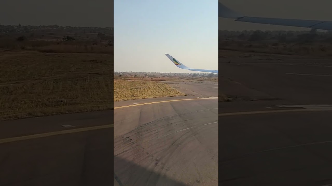 Taxi and takeoff from Lubumbashi Luano.  Airbus A350 Ethiopian Airlines.