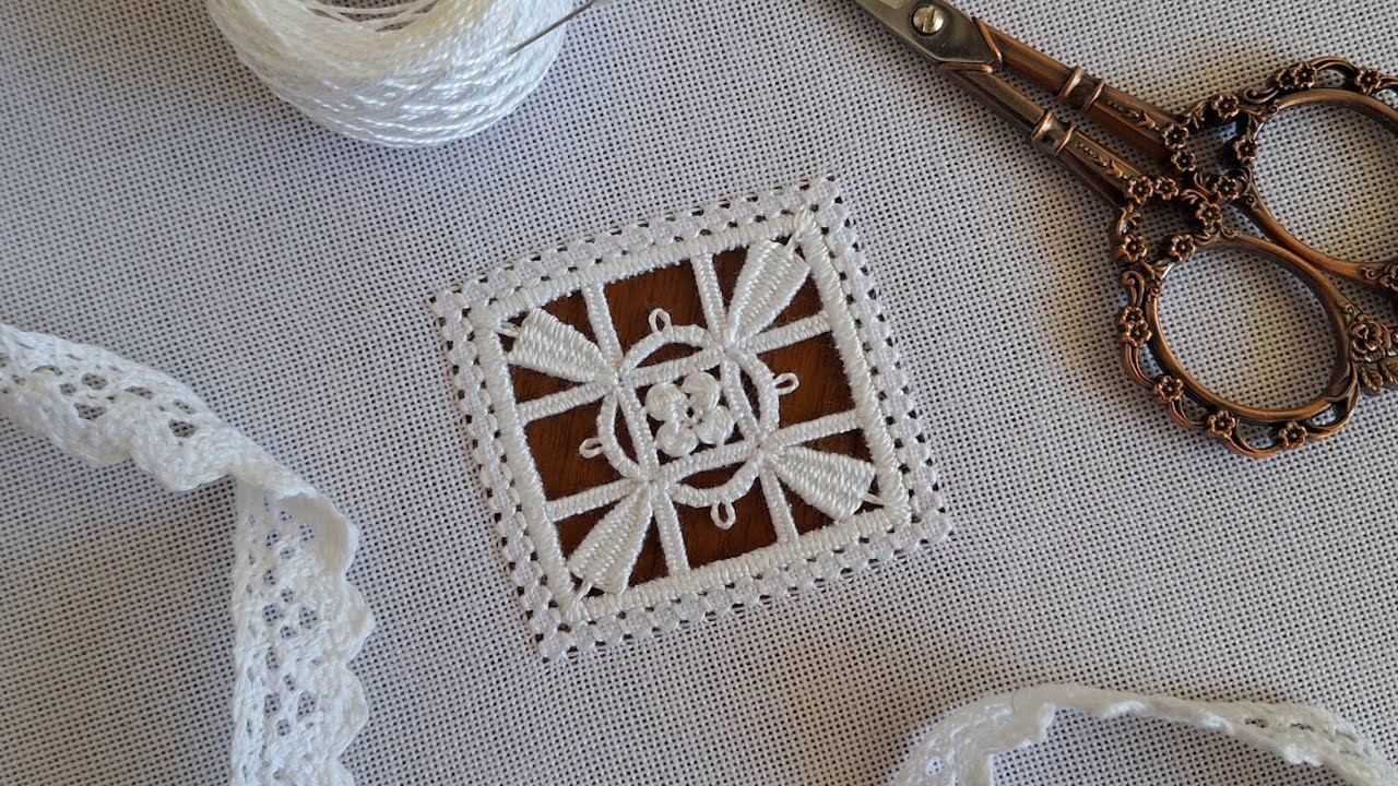 Hand embroidery 🪡  : New hardanger embroidery design tutorial step by step for beginners