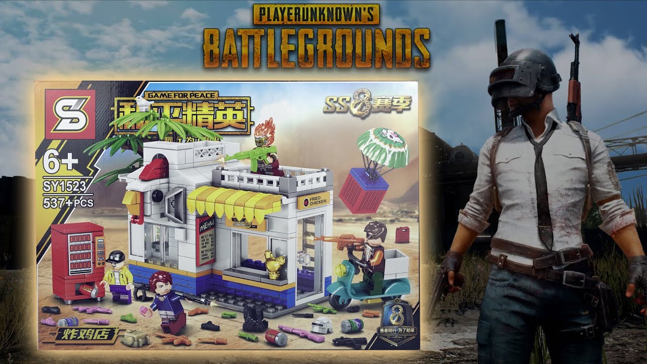 Lego PUBG: 537+PCS Fried Chicken Shop Brick Sets Unbox & Build | Unofficial Lego