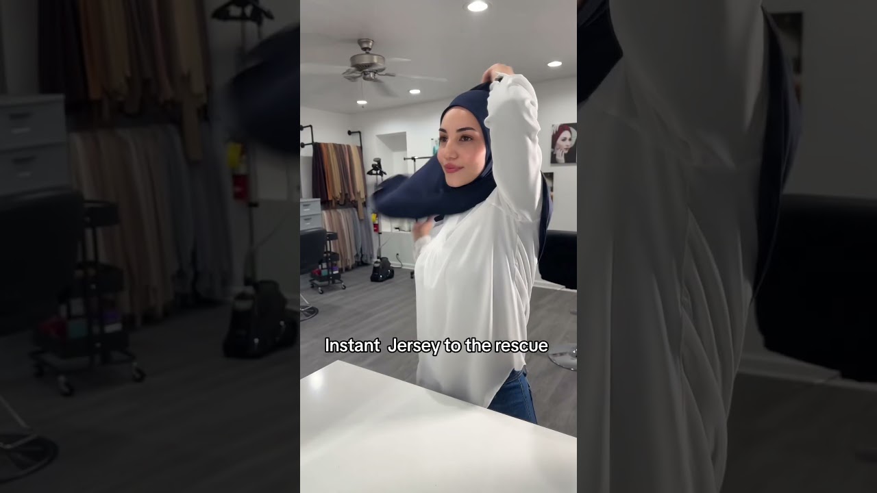 No-Pin Instant Jersey Hijab: Ready in Seconds! #HijabTutorial #ModestFashion #hijabshort #hijabshop
