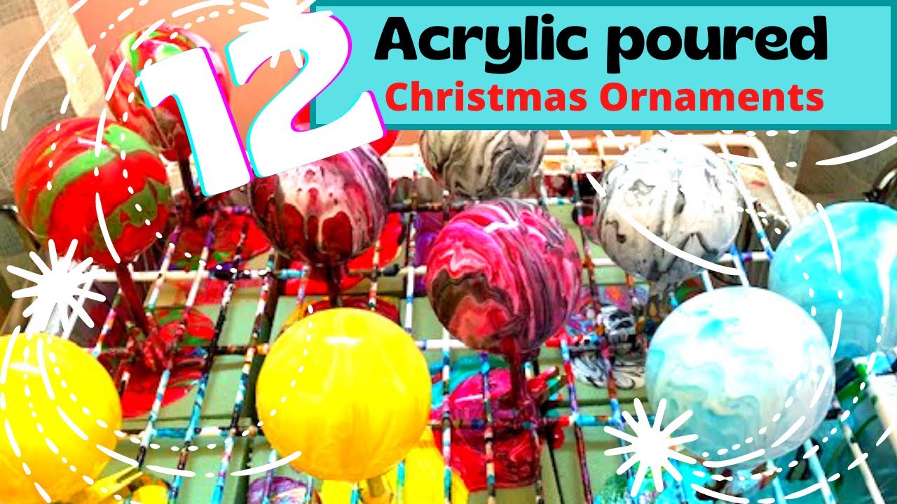 ACRYLIC POURED CHRISTMAS ORNAMENTS | Super simple to make and can fit any christmas decor