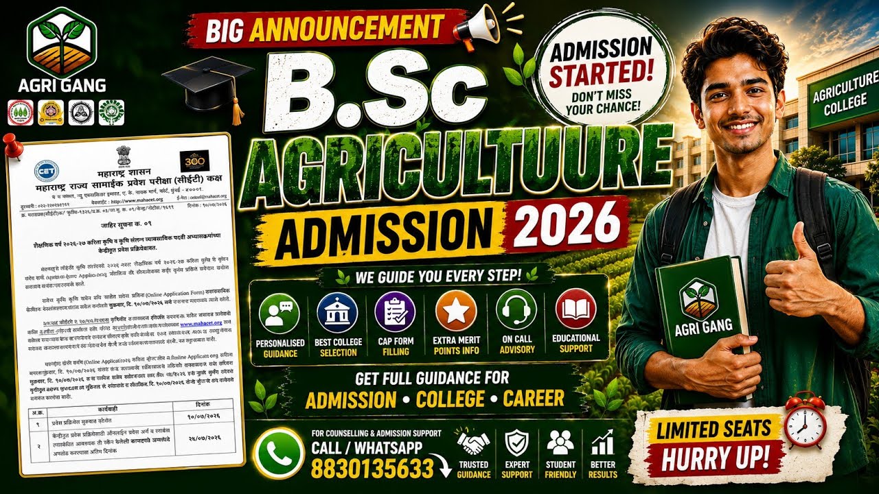 B.Sc Agriculture Admission Process 2026 Started| Application Form Dates, Prospectus & Complete Guide