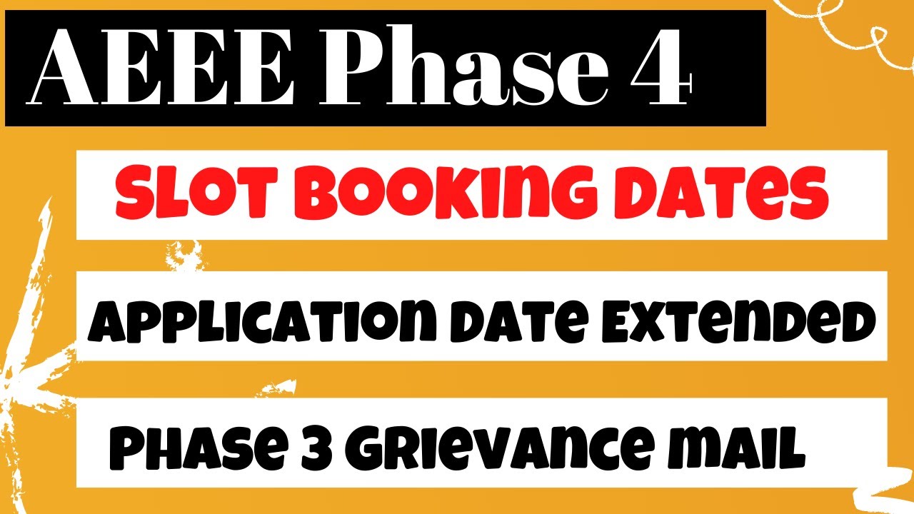 AEEE Final Phase Extended application | phase 4 Slot Booking | amrita  updates | Grievance mail