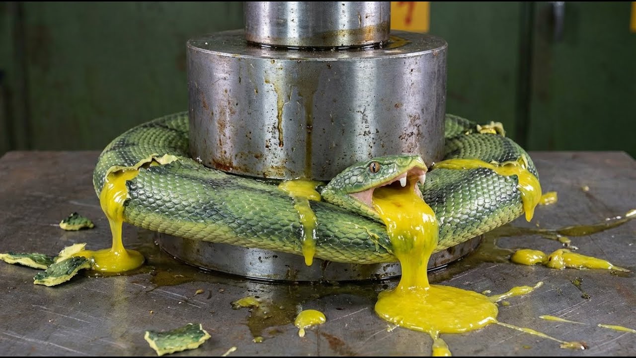 Hydraulic Press vs GIANT ANACONDA!  (Crushing Compilation)