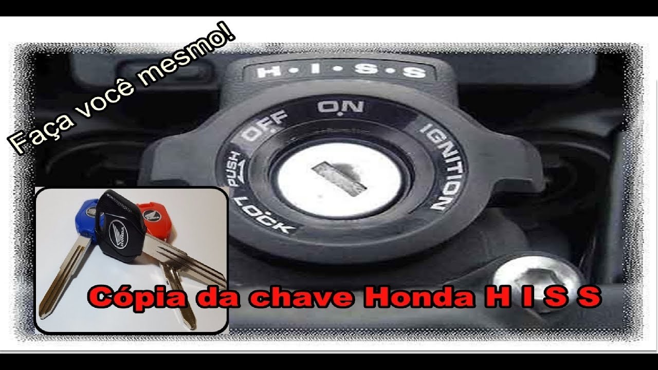 Copia chave Hornet HISS. Faça você mesmo!  Copy key honda HISS