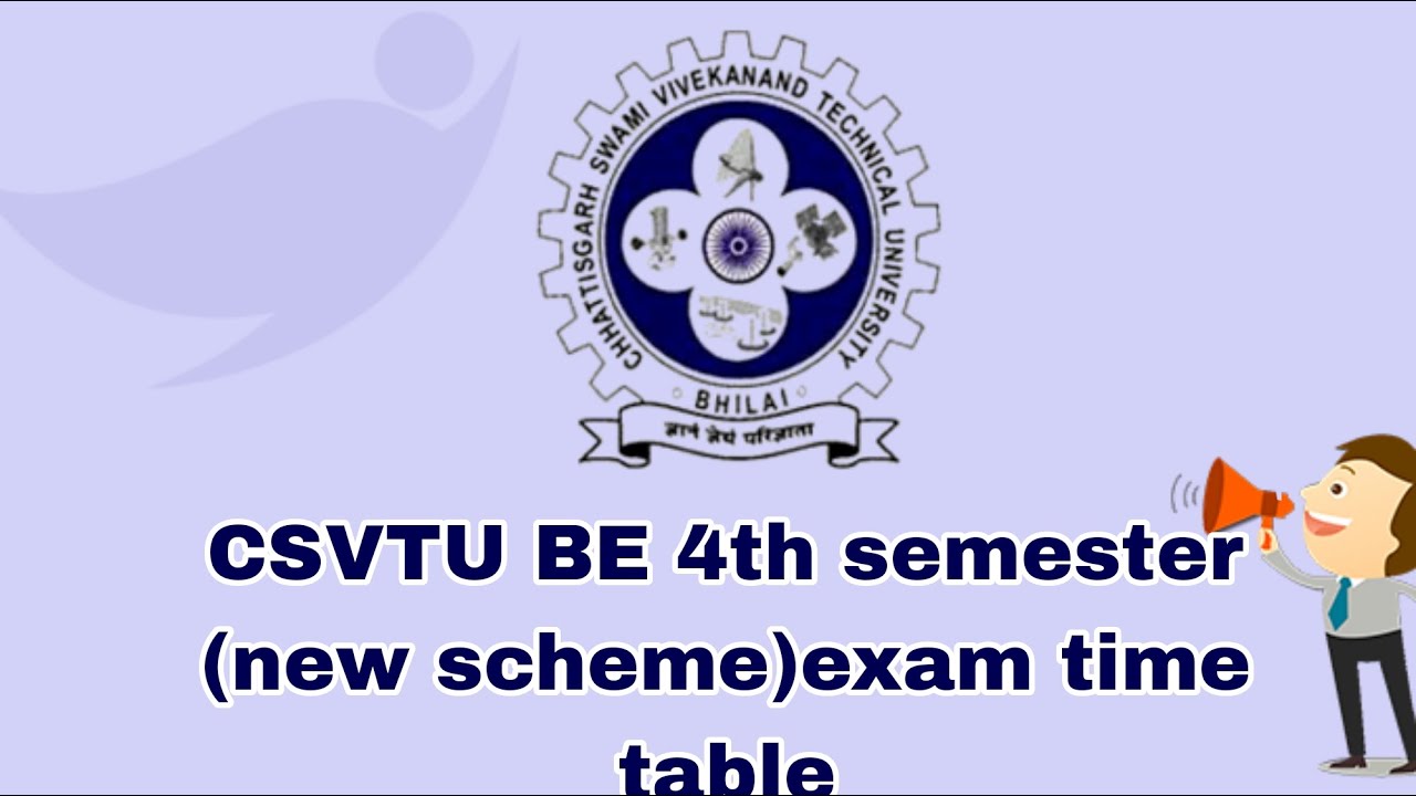 CSVTU BE 4th semester (new scheme)exam time table