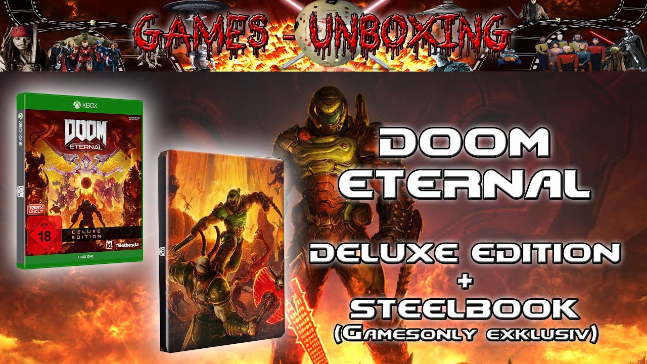Unboxing - DOOM - ETERNAL - Deluxe Edition + Gamesonly exklusiv   Steelbook