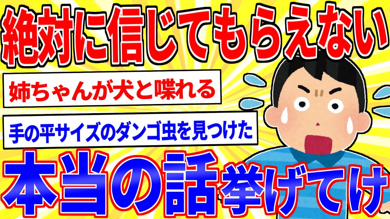 お前らが体験した人に言っても信じてもらえない実話【2ch面白いスレゆっくり解説】