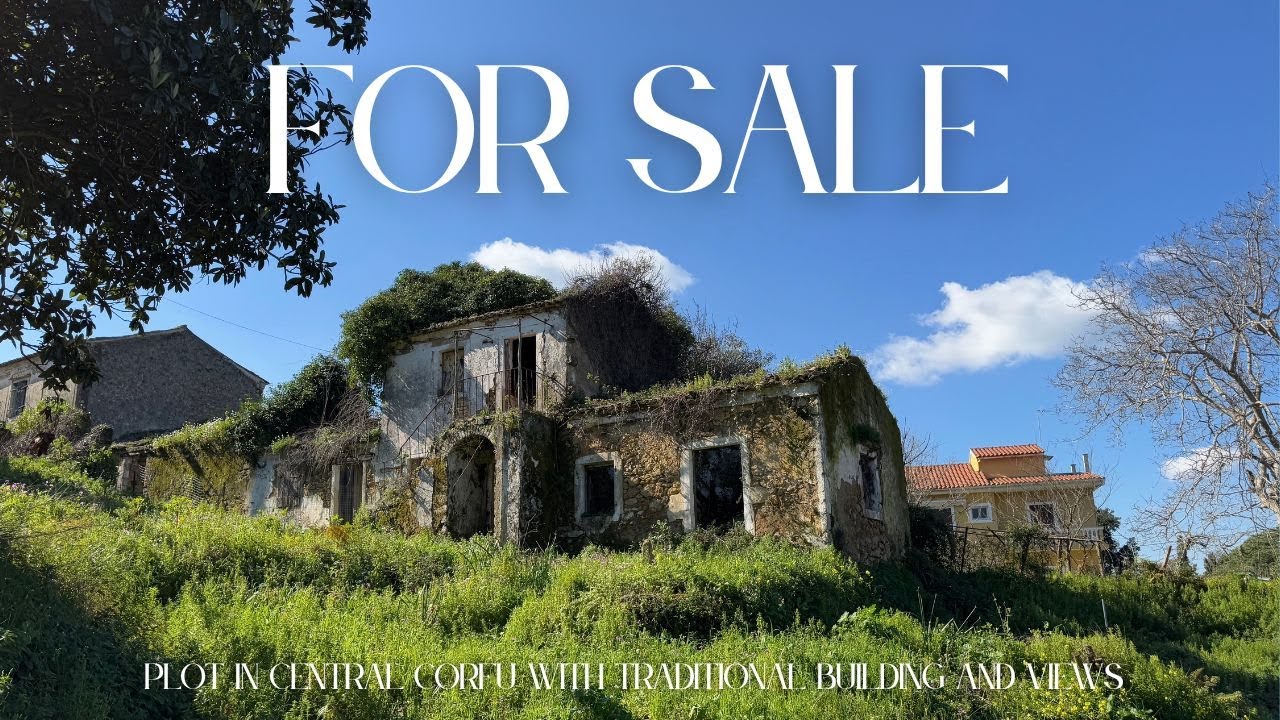 Plot for Sale in Central Corfu with Traditional Building and Views
