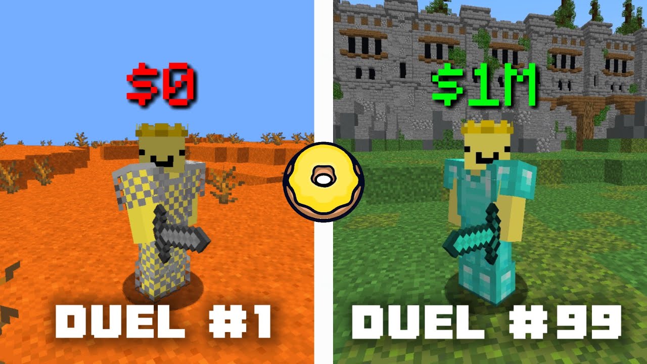 Переход от 0 до 1 млн долларов на Donut SMP только с помощью Duels