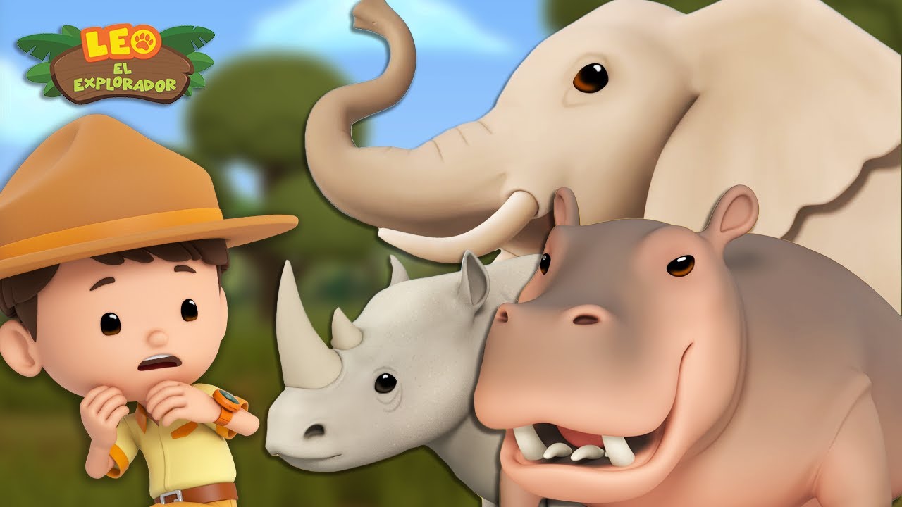 ¡ANIMALES GIGANTES! 🐘🦏 ¡Elefantes, hipopótamos y MÁS! 🎊 | 30 MIN | Leo, el Explorador | Animación