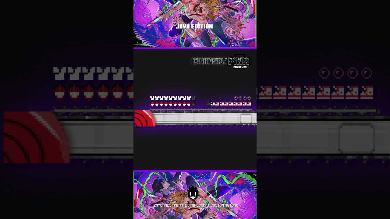 ANIMATED! Custom Hotbar - Chainsaw Man #shorts  #minecraft #znygames