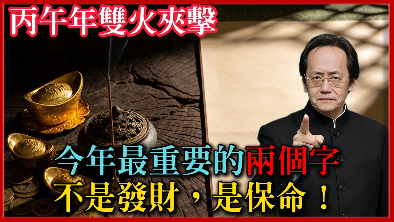 丙午年雙火夾擊！倪海廈天紀揭秘：今年最重要的兩個字，不是發財，是保命！#倪海廈 #易經 #黃曆 #命理