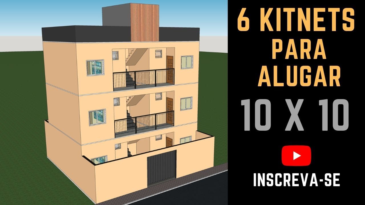 PROJETO DE 6 KITNETS PARA ALUGAR E VIVER DE RENDA !! COMO FAZER 6 KITNETS EM  TERRENO DE 10 X 10 !!