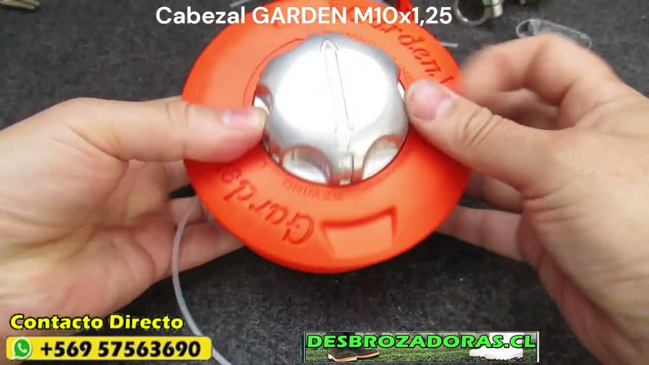 XINOU Repuesto desmalezadora carrete universal GARDEN M10x1,25  Cabezal porta nylon NARANJO