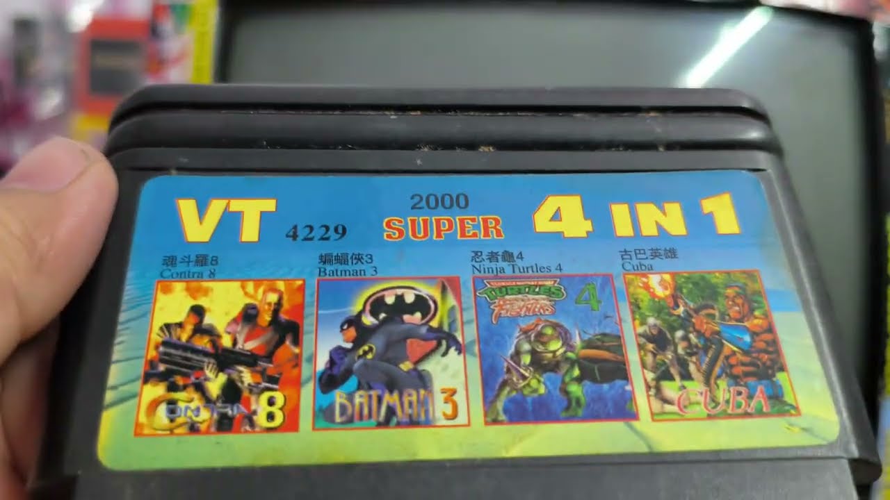 Exploring Cool 8 bit (NES/Famicom) Video Game Multicart VT 4229 2000 Super (4 in 1) - Y2k ok...