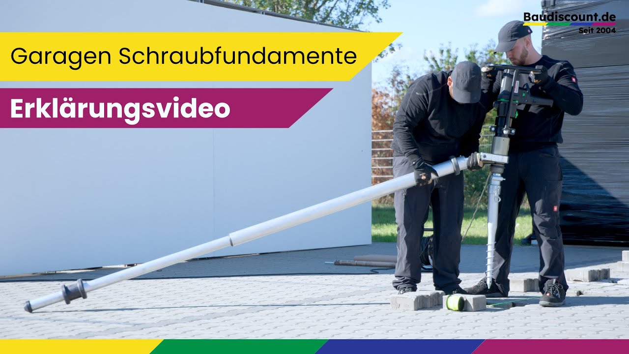 Garage von Baudiscount, schnell und einfach montiert mit den Baudiscount Maxerio Schraubfundamenten