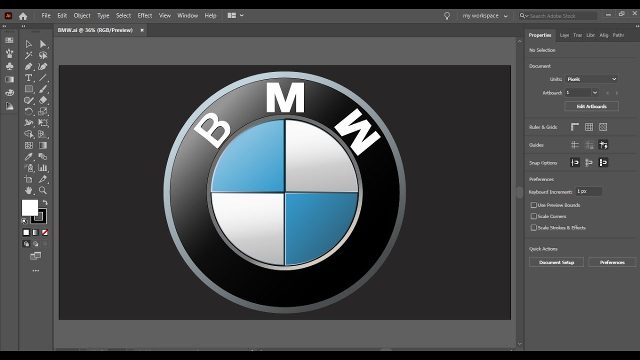 How to Make BMW Logo in Adobe Illustrator | Create BMW Logo in Adobe Illustrator | Illustrator tips