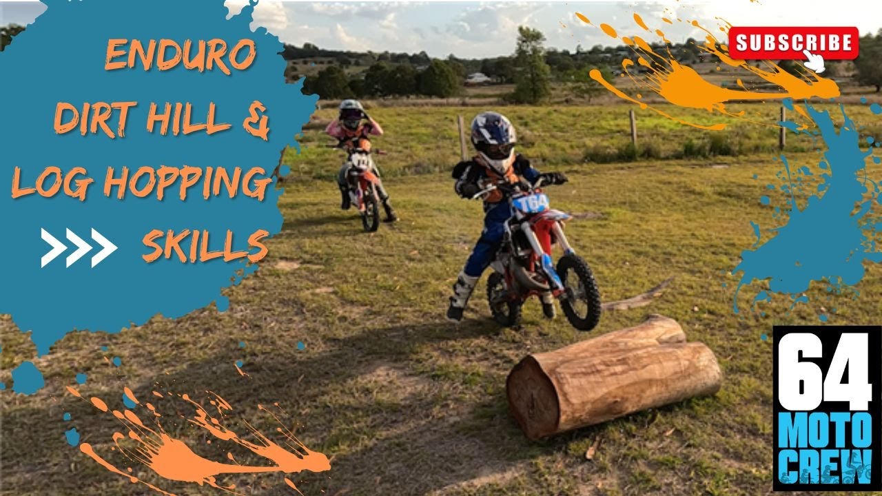 KTM 50 Enduro Practice: Dirt Hill & Log Hopping Skills