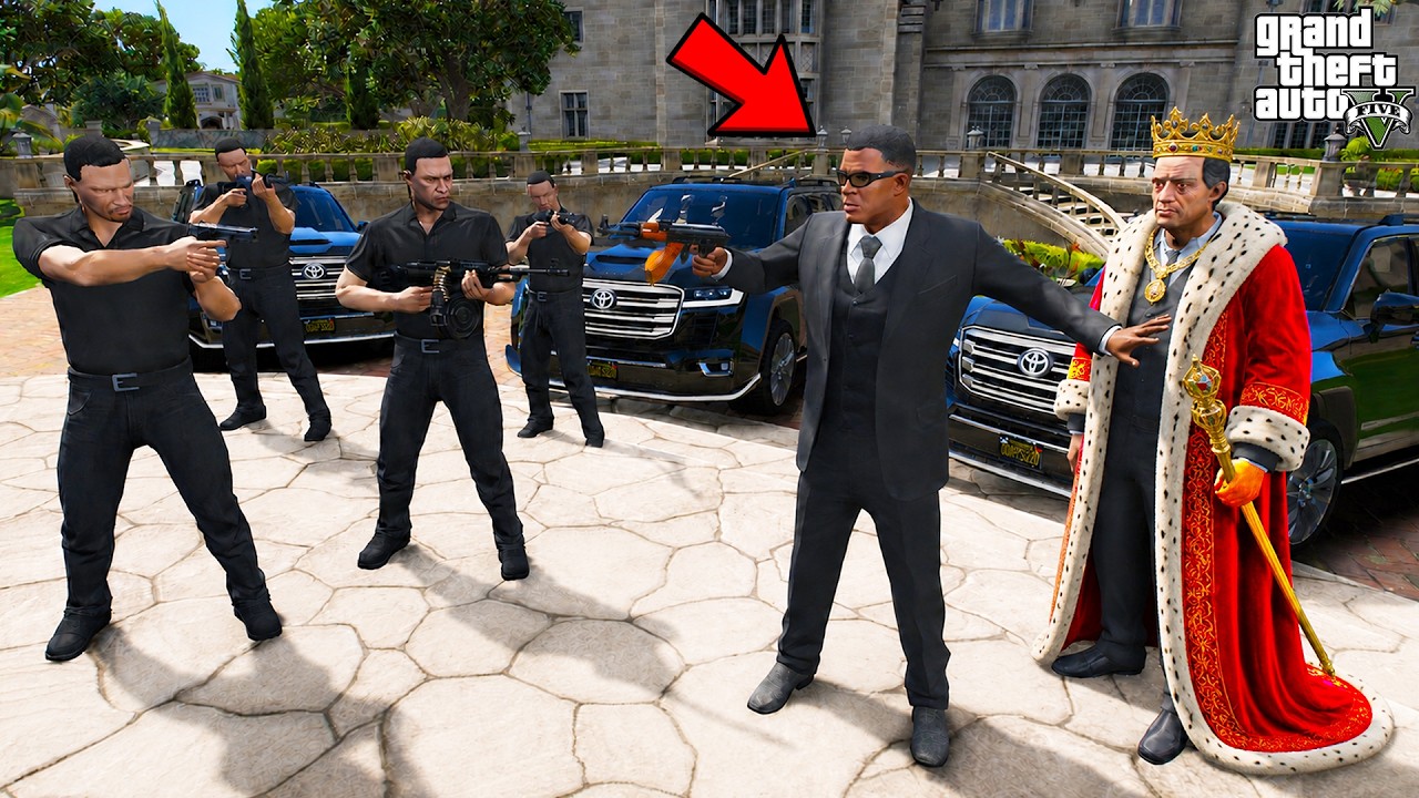 Franklin Becomes The King&rsquo;s Bodyguard in GTA 5 | SHINCHAN and CHOP