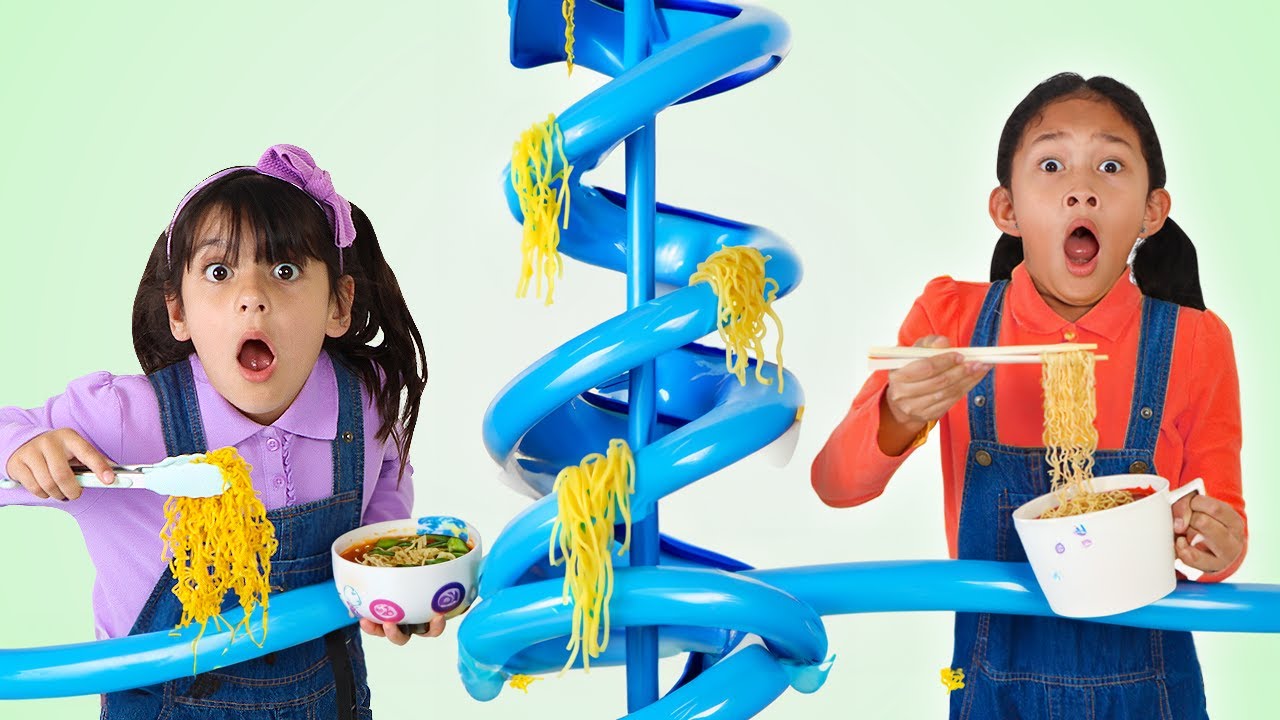 Ellie & Andrea Makes Rainbow Magic Noodles for Charlotte: Teamwork Adventures