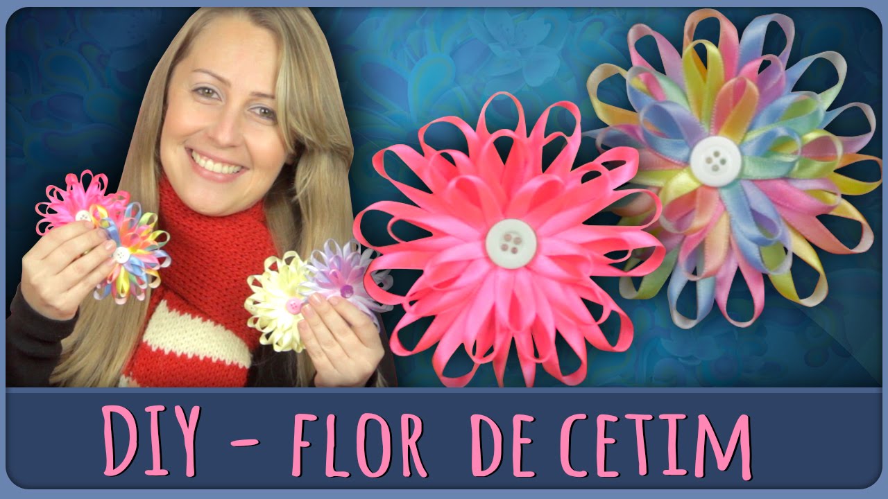 Flor de Cetim Fácil DiY
