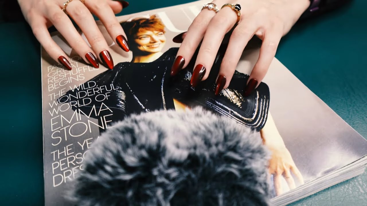 ASMR - Vogue Magazine Flip Through & Tapping/Scratching - No Talking 