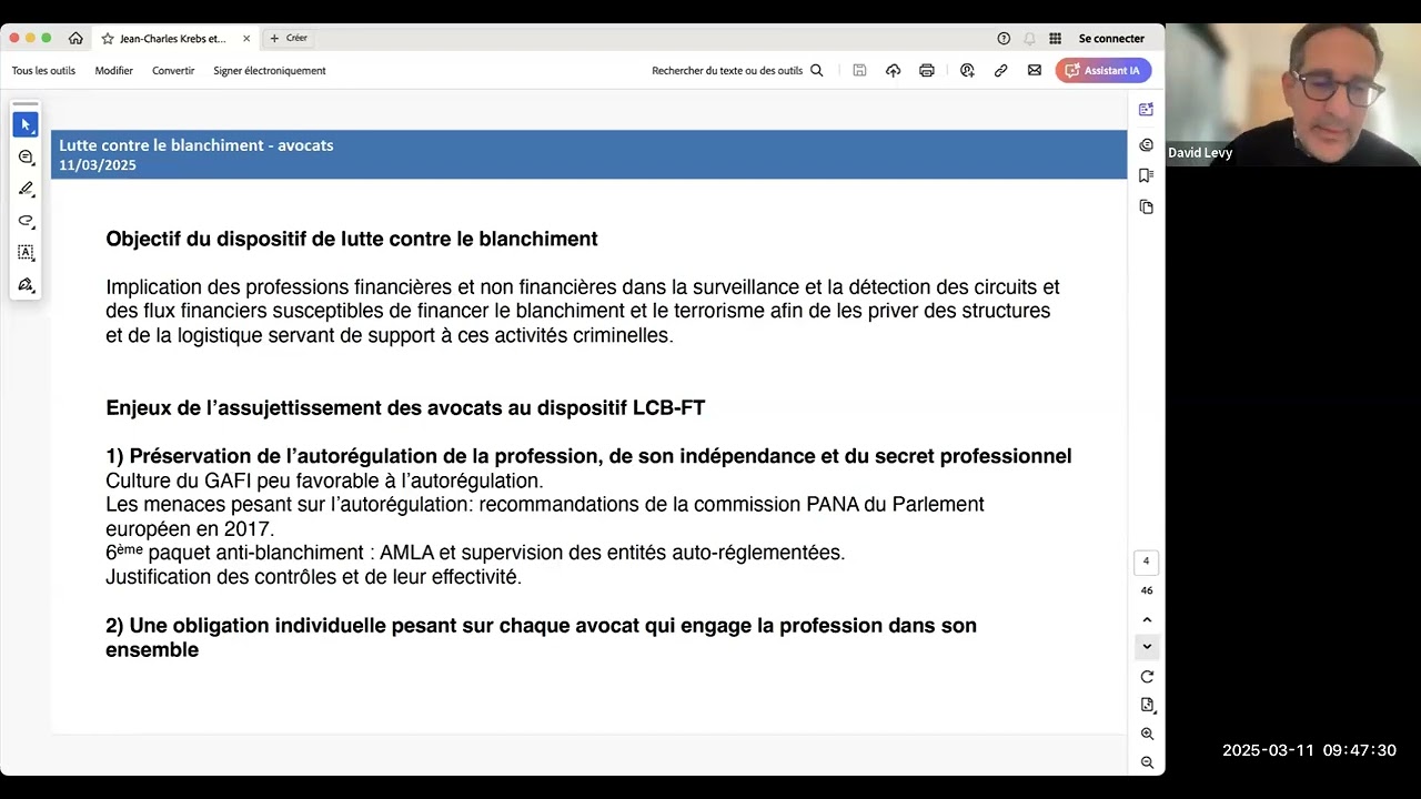 LES OBLIGATIONS DES AVOCATS EN MATIÈRE DE LBC/FT ET GEL DES AVOIRS