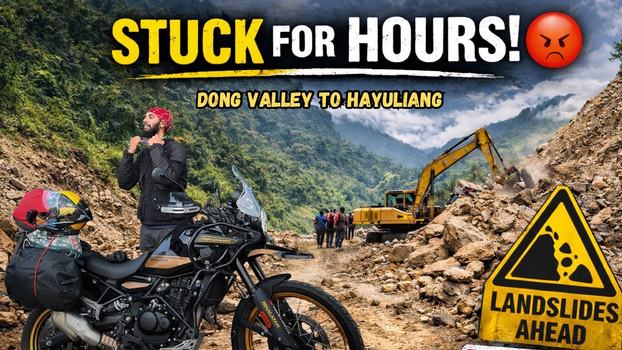 Stuck for Hours Due to Landslide 😓 Dong Valley to Hayuliang | Solo Northeast Ride 