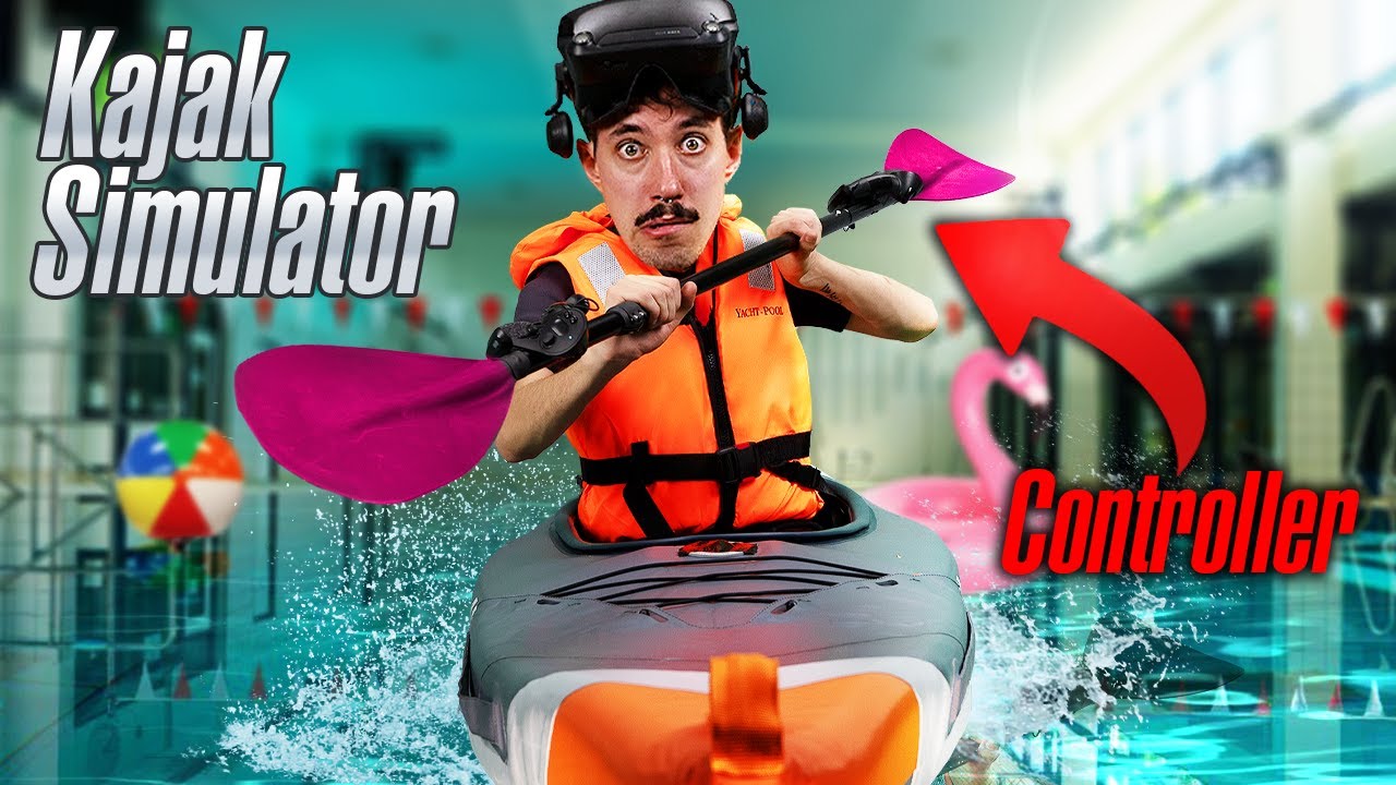 Kajak Simulator im Kajak (+Paddel)