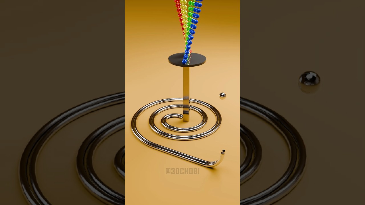 Satisfying rigid body simulation with 27650 colorful marble structure #relaxing