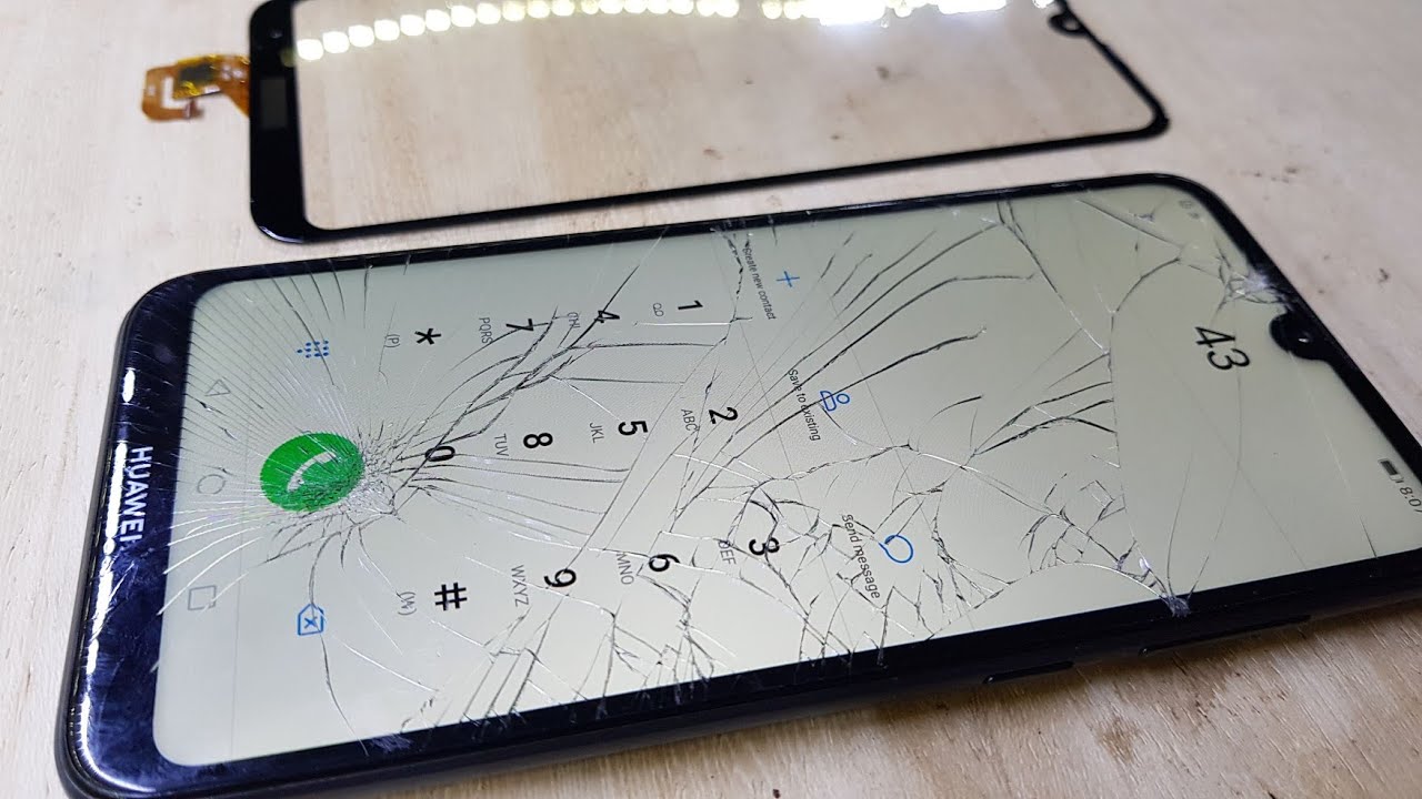 إصلاح طبقة زجاج حماية مكسور huawei y7 2019 lcd replacement repair