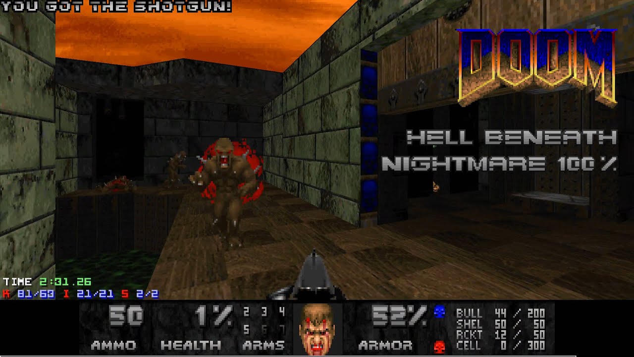 [PC] Doom - E4M1: Hell Beneath -- Nightmare 100%
