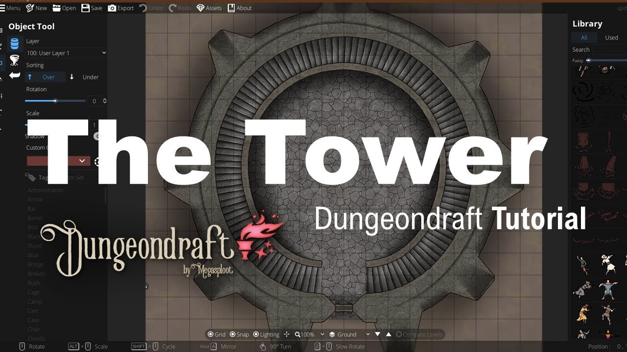 Dungeondraft Tutorial - The Tower - Part 1. Starting a map. General approach and basic geometries.