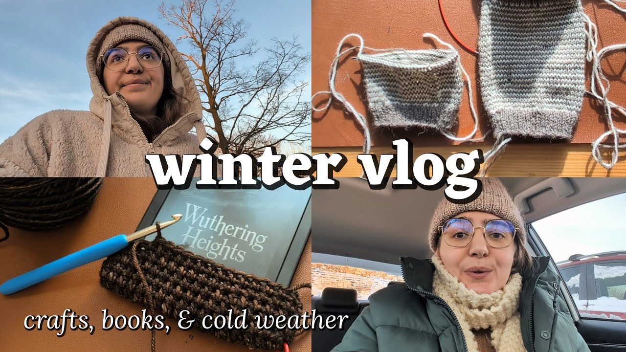 Уютный зимний видеоблог ☕🧣☃️ Вязание крючком, спицами и чтение дома