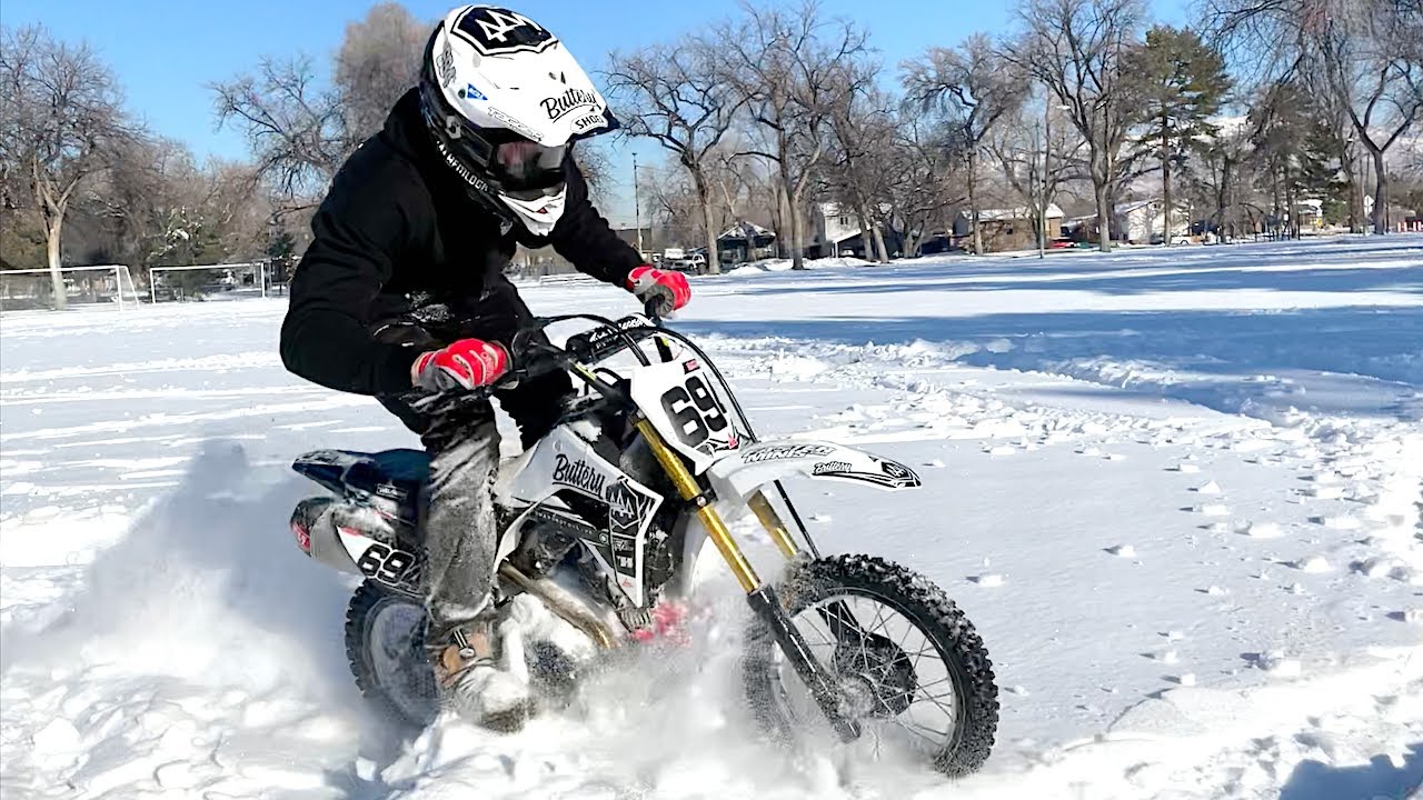 Dirt Bikes Riding In SNOW - Buttery Vlogs Ep124