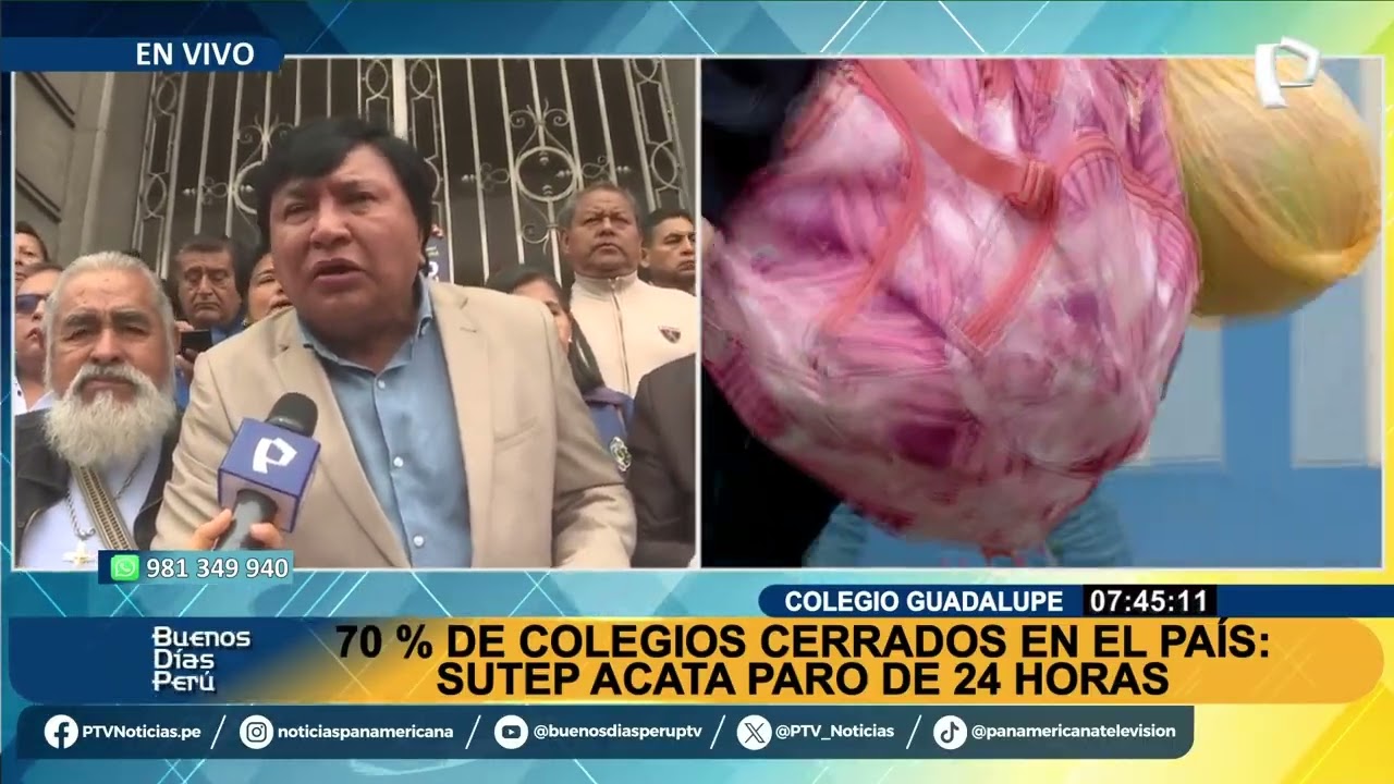 Por paro del Sutep: Hoy 70% de colegios están cerrados en todo el país