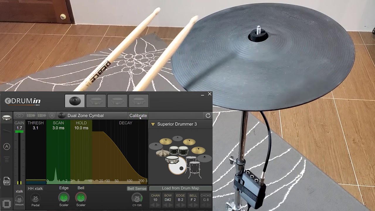 Setting up a 3-Zone Ride with an eDRUMin Interface