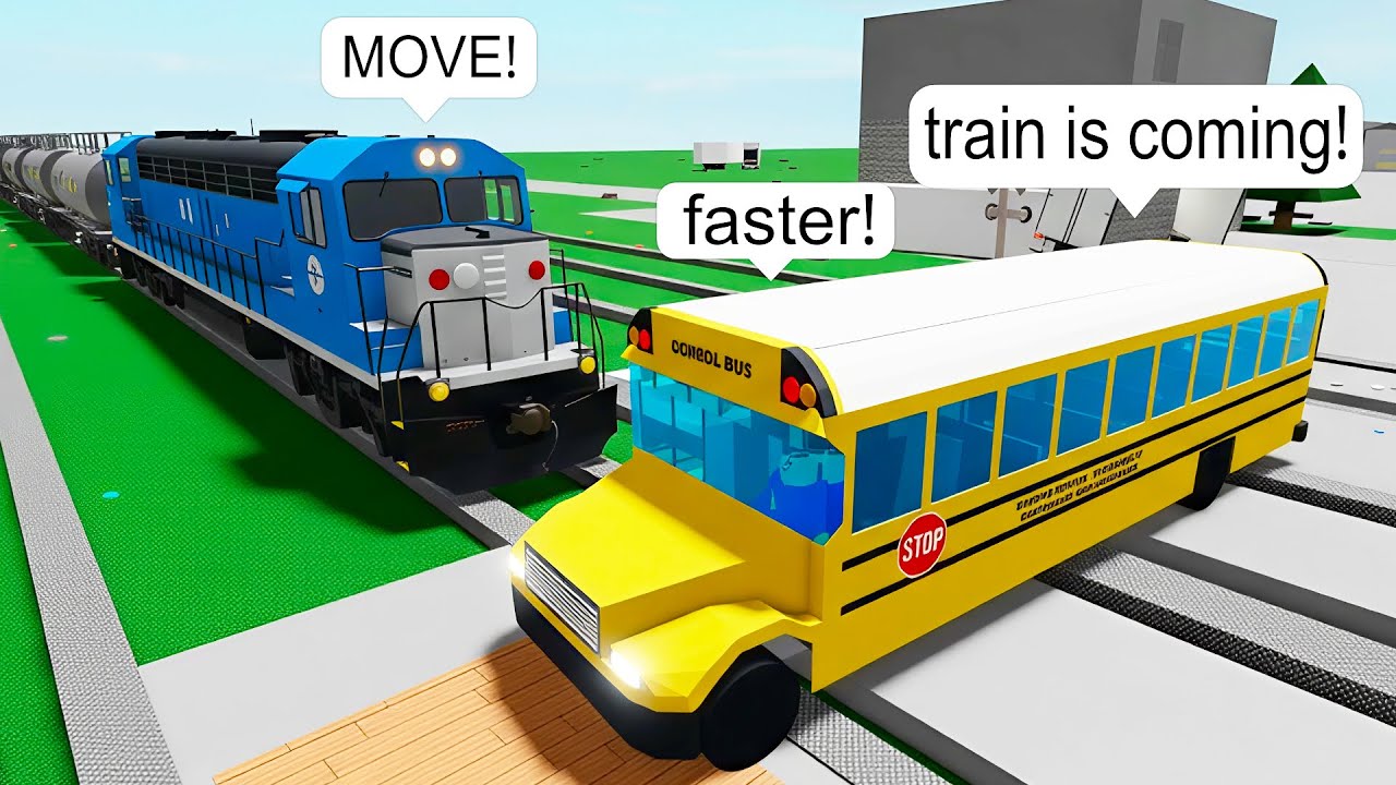 School Bus Gets STUCK on Tracks BUT FAST TRAIN is COMING