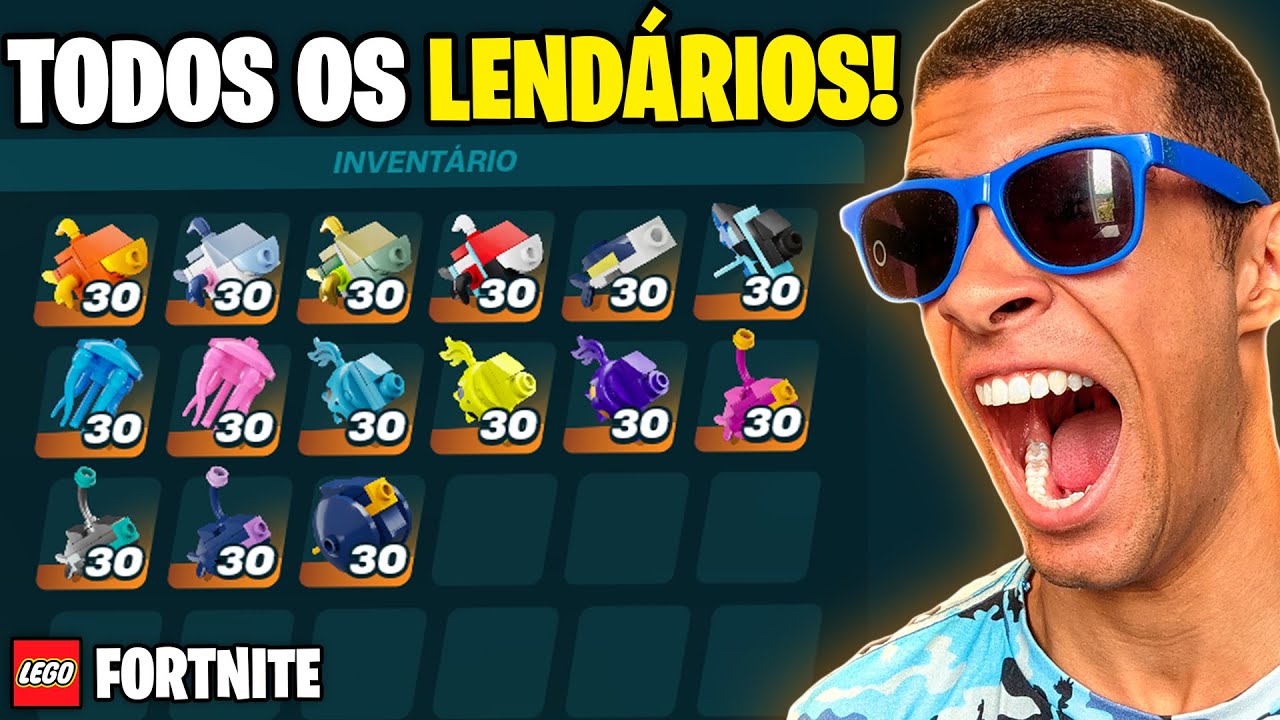 Pesquei TODOS os PEIXES LEND&Aacute;RIOS do LEGO FORTNITE! | Legonite #23