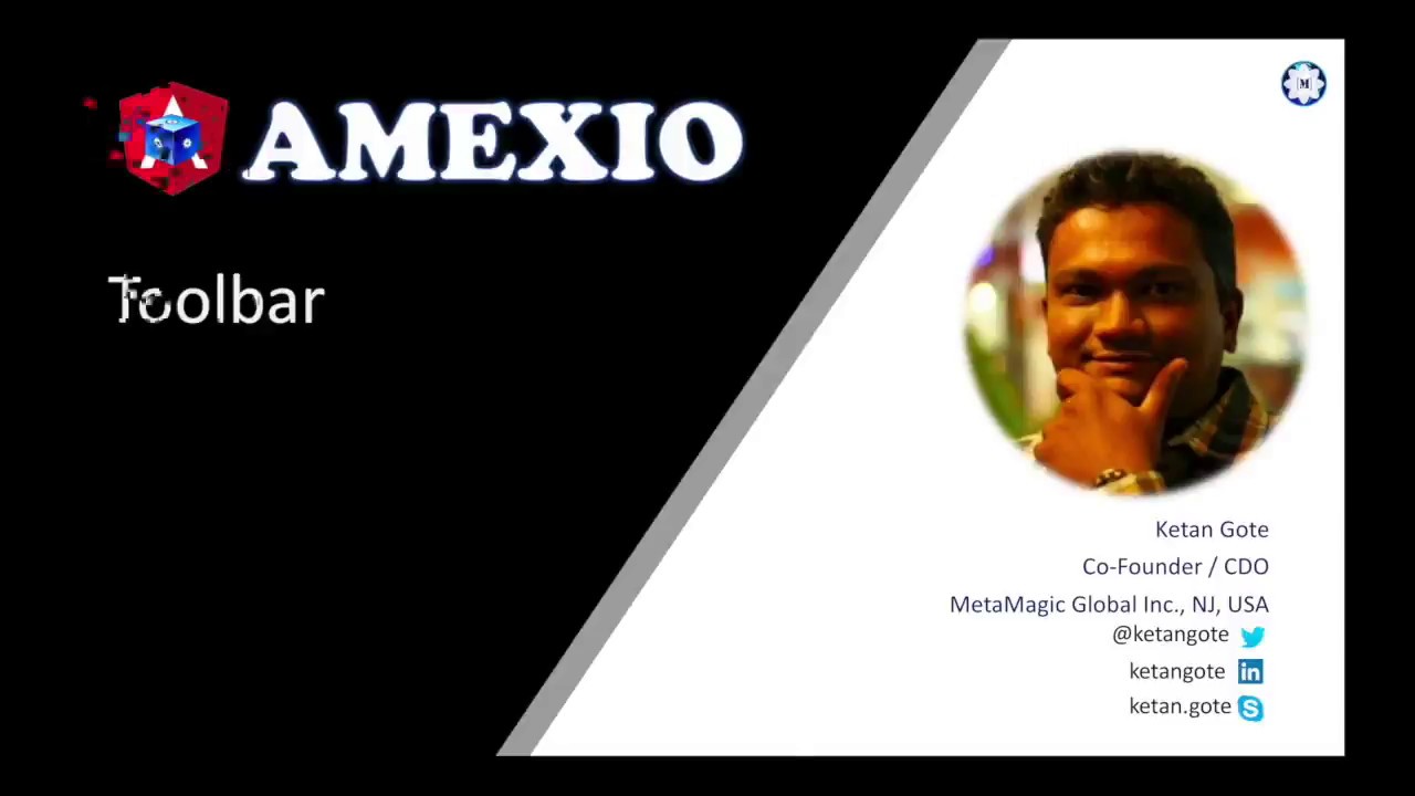 Amexio v5 Angular Toolbar