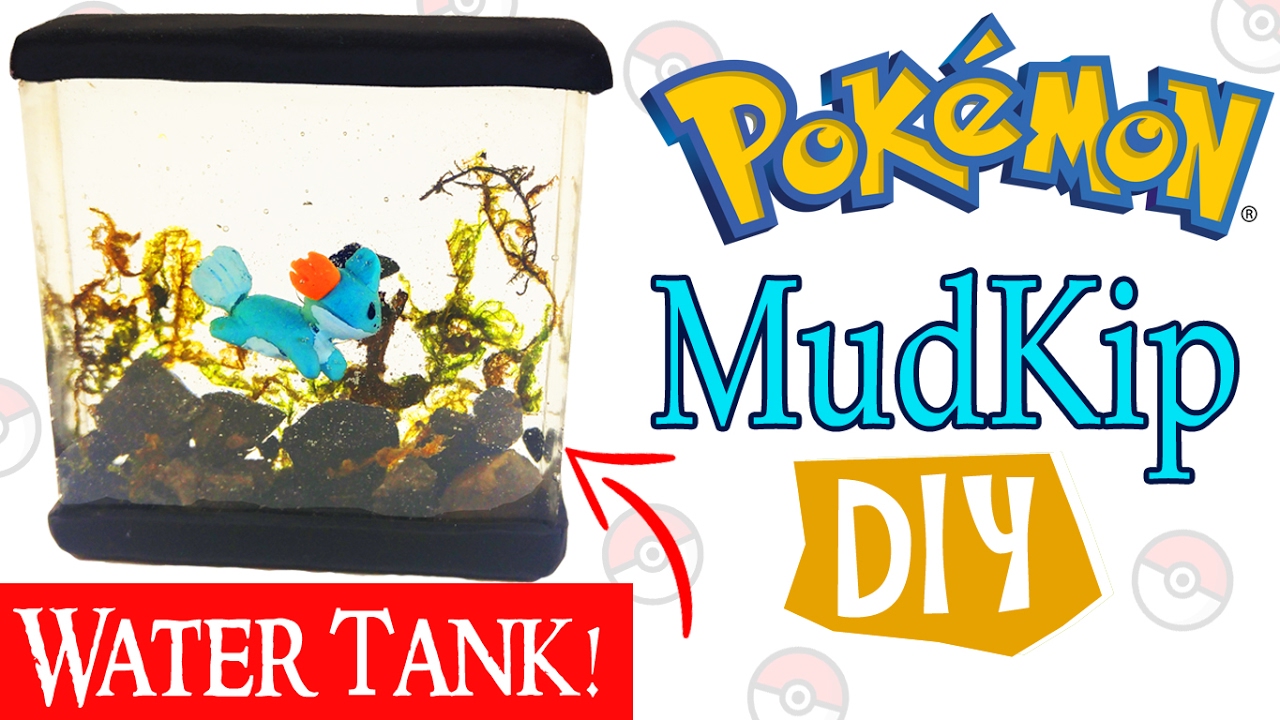 HOW TO MAKE MINIATURE POKEMON MUDKIP clay & Resin tutorial craft