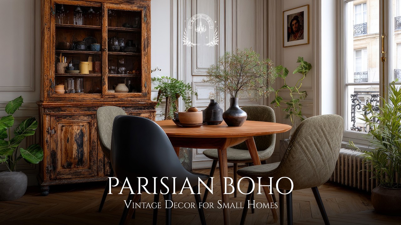 Parisian Boho Living | Vintage Apartment Decor Inspiration 🕊️🪴