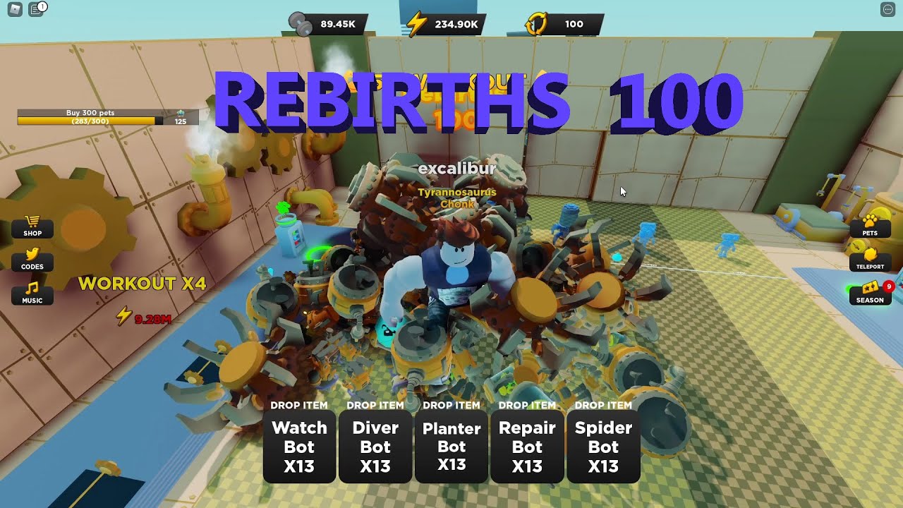 Strongman Simulator Roblox / Got 100 Rebirths / Update