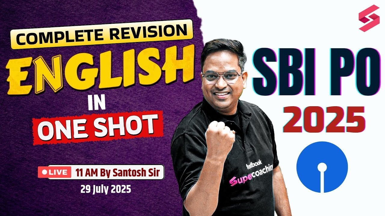 SBI PO 2025 | SBI PO Complete English Preparation 2025 | SBI PO English Marathon 2025 | Santosh Sir