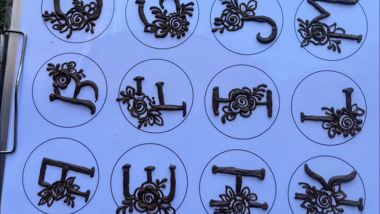 Letters henna calligraphy ✍🏻cones &credit @Hidaartist  please like shere subscribe my channel 
