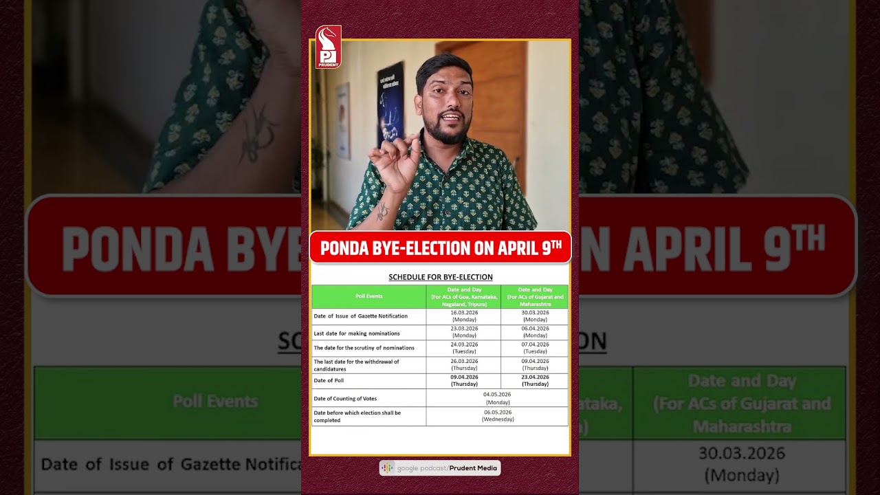Ponda By-Poll On April 9, Counting May 4